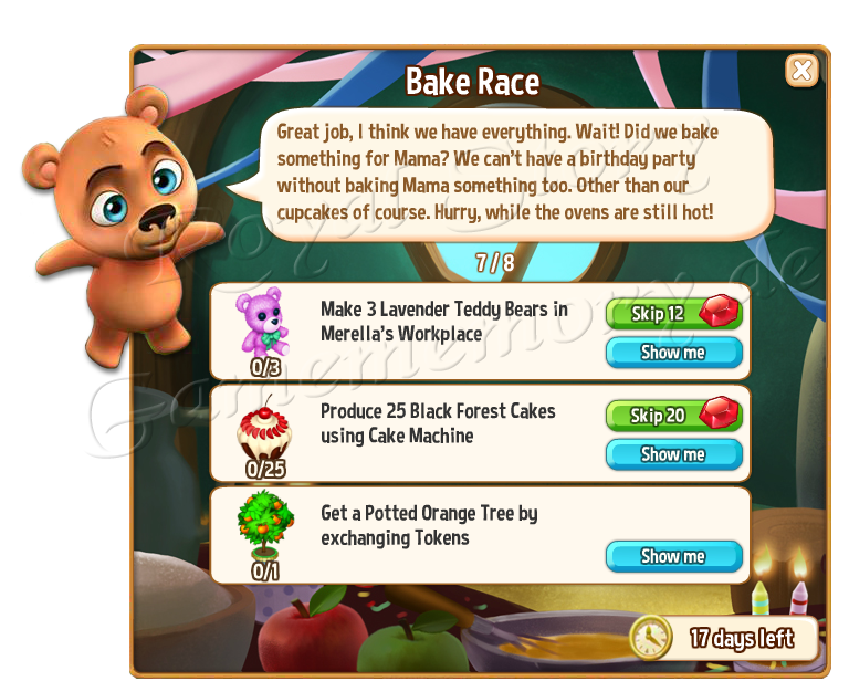 7 bake Race